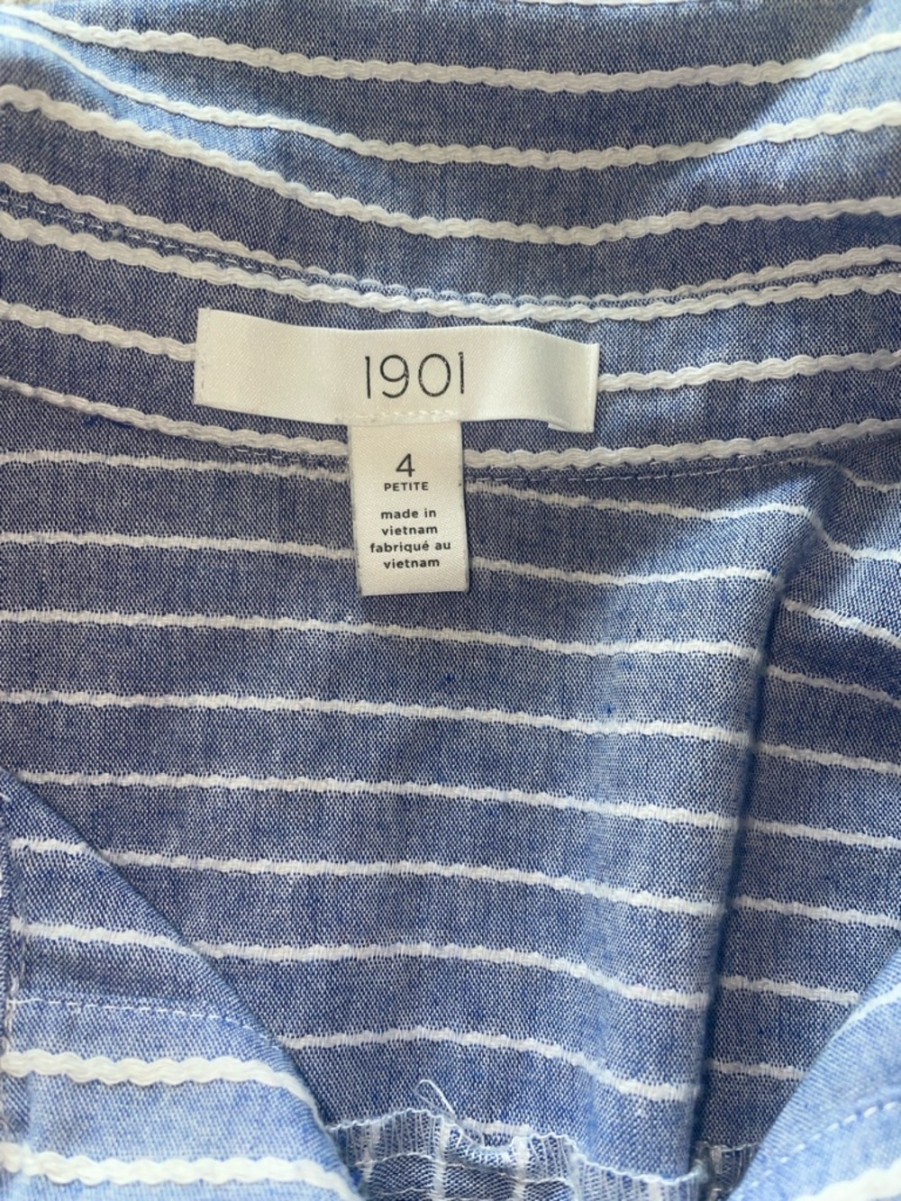 1901 Stripe Belted Shirtdress Sz 4 Petite - Picture 16 of 16